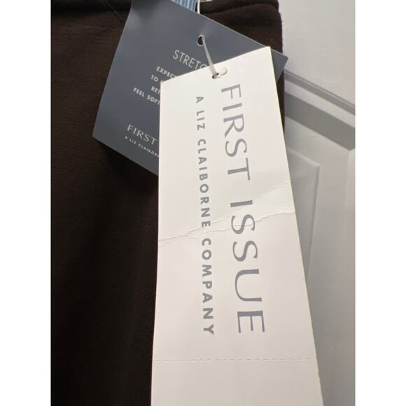 NWT First Issue Women’s Pattern Mix Knit Pull On Dress Maxi Skirt Size M Brown - Picture 3 of 6